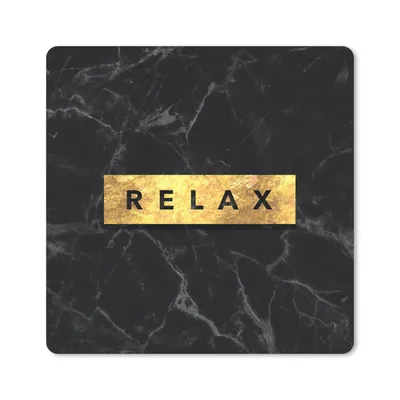 Produktbild von MuchoWow® Mauspad Mousepad Zitat - Entspannen - Marmor 20x20 cm - Mousepads - Maus Mat - Pad - Mausunterlage - Desk Mat - Bureauartikeln