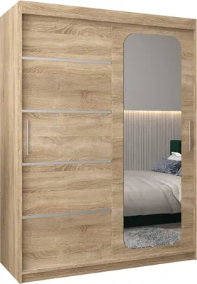 Produktbild von MEBLE KRYSPOL Promo 2150 Schlafzimmerschrank zwei Schiebetüren - Sonoma