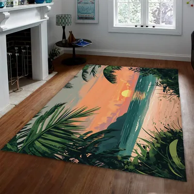 Image de Tapis doux et lavable, antidérapant, pour salon et chambre