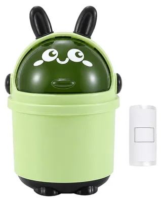Produktbild von Mini-Tischmülleimer mit Deckel - Kompakter Abfallbehälter für den Schreibtisch - Grün