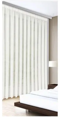 Produktbild von Fertigschal verdeckte Schlaufen und Gardinenband - weiß - Größe: 300x300 cm