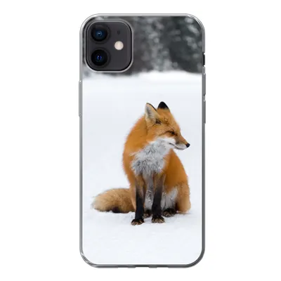 Produktbild von MuchoWow® Handyhülle Schutzhülle Hülle für iPhone 12 mini Fuchs - Schnee - Winter Silikon Softcase Handy Hülle - Bild