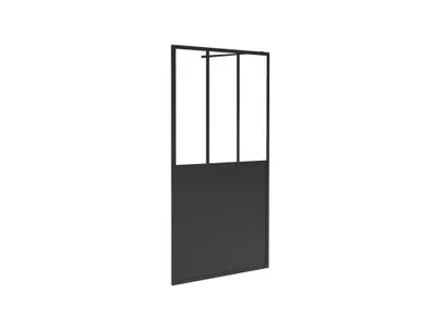 Produktbild von Schwarze matte Duschwand im industriellen Stil - 140 x 200 cm - URBANIK