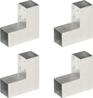 Produktbild von Pfostenverbinder 4 Stk. L-Form Verzinktes Metall 71 x 71 mm