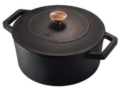 Produktbild von Berlingerhaus Gusseisen-Backpfanne mit einem Deckel von 24 cm Black Rose Collection BH-6492