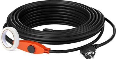 Productafbeelding van Buishardingskabel, 9 meter, 23W/meter. Buisverwarmingskabel voor vorstbescherming, met thermostaat