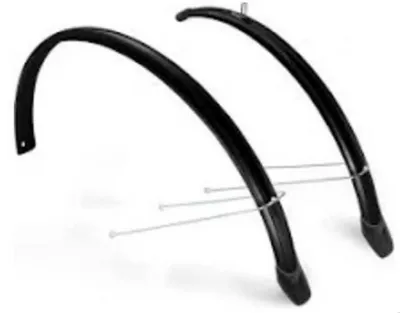 Image de Jeu de garde-boue 28" Eurofender Lampo Largeur 58 mm - Noir Brillant