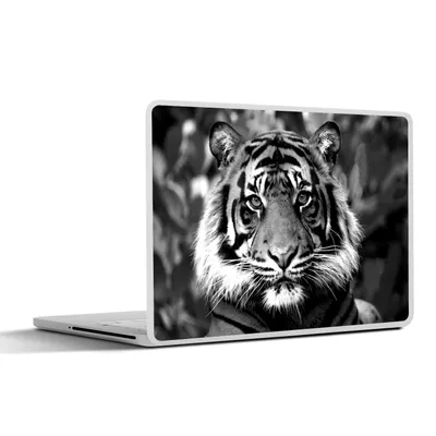 Produktbild von MuchoWow® Laptop Aufkleber Sticker Cover Tiger - Fell - Schwarz - Weiß 40x30 cm - Laptop Dekoration - Selbstklebend