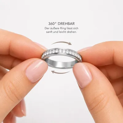 Produktbild von Anti Stress Ring gold oder silber mit Edelsteinen Rosé US 10
