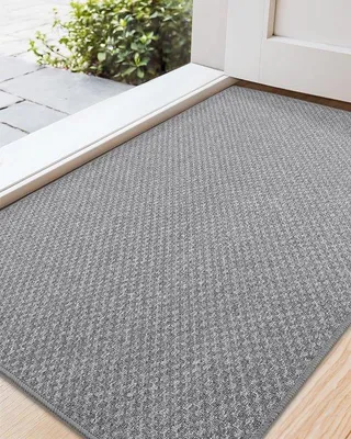 Imagen del producto de Unyqoos® Alfombra antideslizante Ultrazarte, apta para interiores y exteriores, lavable, de secado rápido, de perfil bajo, 44 x 76 cm, color gris
