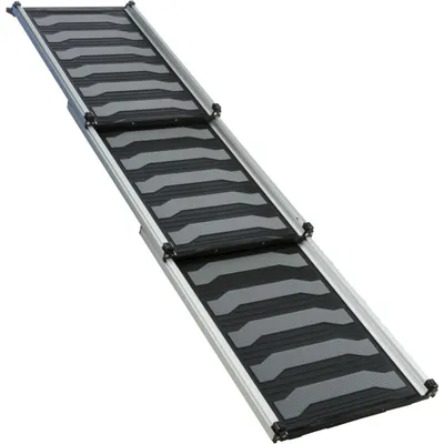 Produktbild von TRIXIE 3-fach Teleskop-Rampe, Aluminium/TPR - schwarz/grau - 40 × 78–175 cm