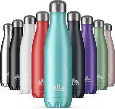 Produktbild von Isolierflasche 500ml, leichtblau, Edelstahl, warm/kalt