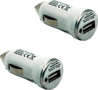 Produktbild von 2x Zigarettenanzünder USB Ladegerät Auto KFZ Handy laden Adapter Mini Stecker