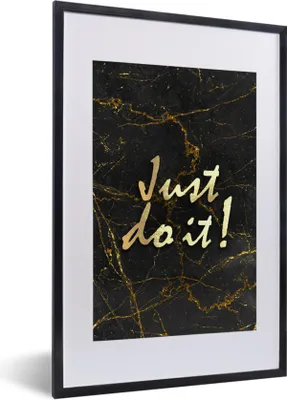 Produktbild von MuchoWow® Gerahmtes Poster Zitat - Motivation - Marmor 40x60 cm - Poster mit Schwarzem Bilderrahmen Wandposter Rahmen Foto Bilder - Poster in Rahmen