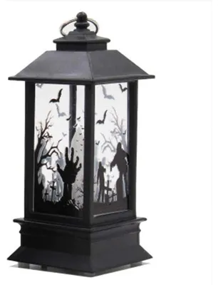 Produktbild von Halloween-Laterne mit LED-Nachtlicht, dekorative Hängelaternen für drinnen und draußen, für Hauspartys, Veranda, Bar