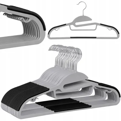 Produktbild von Gockowiak Flexi Kleiderbügel Antirutsch 20 Stück Grau