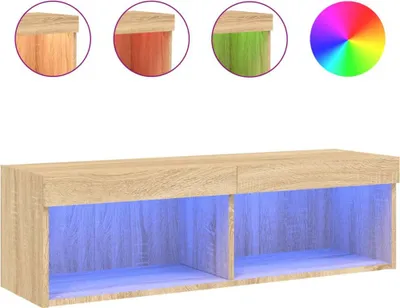 Produktbild von vidaXL TV-Schrank mit LED-Leuchten Sonoma-Eiche 100x30x30 cm