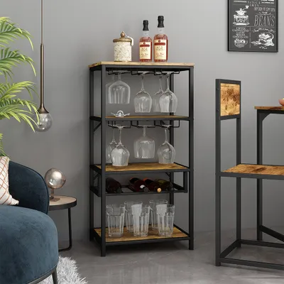 Produktbild von Weinregal Vicco Vela Eiche rustikal mit Glashalter, Model 53024