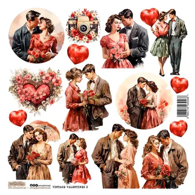Produktbild von AUFKLEBER ScrapLove Dekor Stickers - Vintage Valentines 2 in love