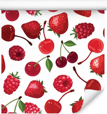 Produktbild von 10m VLIES TAPETE Rolle OBST Erdbeeren Himbeeren 3D Dekor 6382