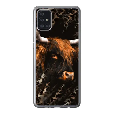 Produktbild von MuchoWow® Handyhülle Schutzhülle Hülle für Samsung Galaxy A52 5G Schottischer Highlander - Pantherdruck - Schwarz Silikon Softcase Handy Hülle - Umschlag