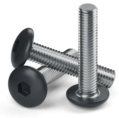 Produktbild von Qualinos Zaunbauschrauben M8 x 40 mm V2A Edelstahl, Kopf Anthrazit lackiert (400 Stück) – 5,5 mm 6-Kant Stabmattenzaun Zubehör zur Doppelstabmattenzaun Befestigung