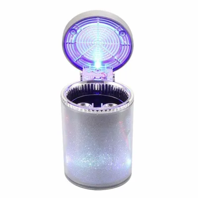 Produktbild von Auto Aschenbecher mit LED-Licht Zigarre Aschenbecher Behälter Rauchasche Zylinder Rauchbecher Becherhalter Aufbewahrung Cup Autozubehör