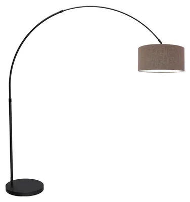 Obrázek produktu pro Stojací lampa - černá - Flair - kov textilie - oblouková lampa - E27 - 4658ZW - Mexlite