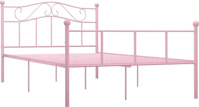 Obrázek produktu pro vidaXL Postelový rošt růžový kov 140×200 cm