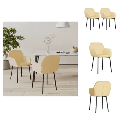 Produktbild von vidaXL Esszimmerstühle 2 Stk. Creme Samt -  Esszimmerstühle