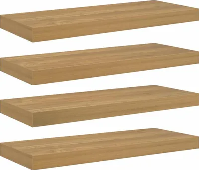 Zdjęcie produktu dla vidaXL Półka ścienna, 4 sztuki, brązowa, 60 x 23,5 x 3,8 cm, płyta wiórowa