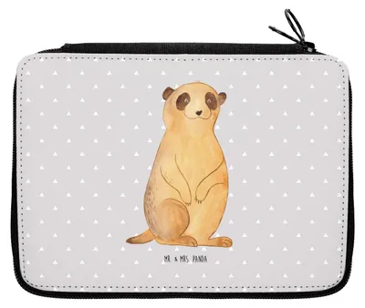 Produktbild von Mr. & Mrs. Panda Etui Erdmännchen - Grau Pastell - Geschenk, Mäppchen, Reisen, Schulmäppchen, Federmäppchen, Federtasche, Weltreise, Spruch, Afrika, reiseetui, Traveling