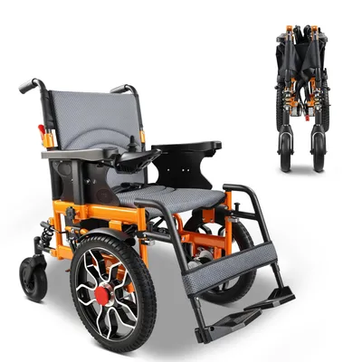 Produktbild von Hochleistungs Rollstuhl Elektrisch Faltbar Leicht bis 150kg, 500W Motor, 20km Reichweite, 40 cm Geländereifen für All-Terrain & Leichter Transport,01C