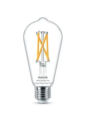 Produktbild von Philips Filament-Lampe klar 7 W (entspr. 60 W) ST64 E27, Wi-Fi/Bluetooth, Wi-Fi 4 (802.11n), 802.11b, 802.11g, LED, E27, ST64, 2700 K