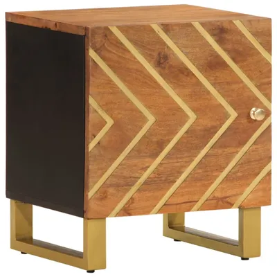 Produktbild von Nachttisch Braun und Schwarz Massivholz Mango