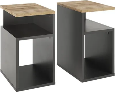 Produktbild von Nachttisch Vicco Elios Anthrazit/Goldkraft Eiche 2er Set, Model 56383