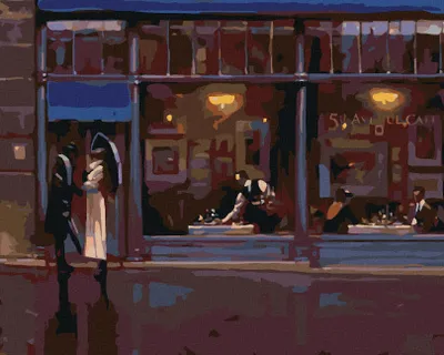 Produktbild von Zuty - Malen nach Zahlen - NACHTS VOR DEM RESTAURANT, 40x50 cm, ohne Keilrahmen