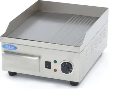 Immagine prodotto di Maxima - Piastra grill - Mezza scanalatura - 36 cm - incluso vassoio di raccolta