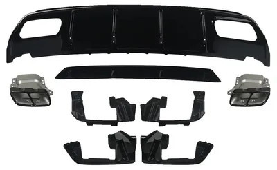 Produktbild von Heckstoßstangen-Diffusor, mit Auspuffrohr, für Mercedes-Benz A-Klasse W176, A45 Diffusor