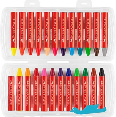 Image de Faber-Castell 120034 FABER-CASTELL Craie de cire triangulaire Jumbo, étui de 24 pièces