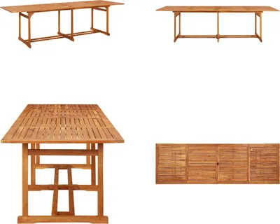 Image de vidaXL Table de jardin 280x90x75 cm Bois massif Acacia - Table de salle à manger - Tables de salle à manger - Tables en bois