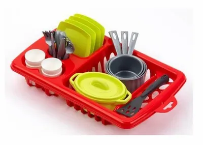 Image de Set de vaisselle Ecoiffier dans un égouttoir Medium