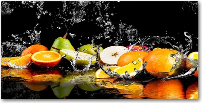 Produktbild von Tulup Glas-Bild -140x70- Wandkunst Dekorative Wand für Küche & Wohnzimmer - Essen & Getränke - Obst Wasser - Mehrfarbig