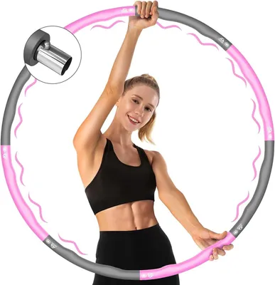 Produktbild von Hula-Hoop für Erwachsene – Fitness-Hula-Hoop – zur Körpertraining – verstellbares Gewicht – 1,2 bis 3,2 kg – rosa