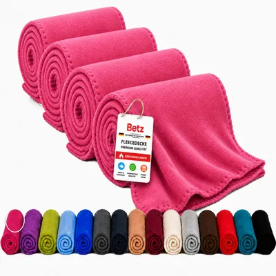 Produktbild von Betz 4 Stück Luxus Fleecedecken 130x170 cm Kuscheldecken Farbe fuchsia, KI-generiertes Bild