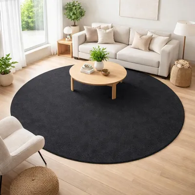 Image de LYN10 Tapis uni lavable, tapis hirsute à poils longs