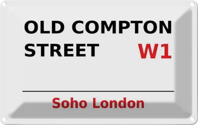 Produktbild von vianmo Blechschild 12x18 cm Soho Old Compton Street W1 Abenteuer Reisen England Urlaub
