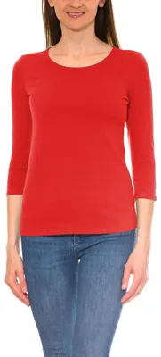 Produktbild von Alkato Damen Shirt 3/4 Arm mit Rundhals, Farbe: Rot, Größe: M