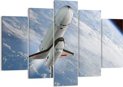 Produktbild von Bild auf Leinwand - Leinwandbild - Himmel Rakete Kosmos Planet - 150x100cm - Wand Bild - Wanddeko - Leinwanddruck - Bilder - Kunstdruck - Wanddekoration - Leinwand bilder - Wandkunst - EA150x100-0496