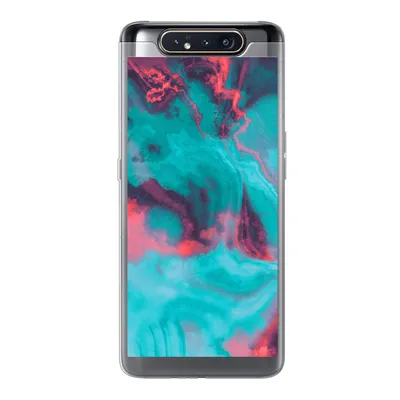 Produktbild von MuchoWow® Handyhülle Schutzhülle Hülle für Samsung Galaxy A80 Abstrakt - Neon - Rosa - Blau Silikon Softcase Handy Hülle - Schutzdeckel - Geburtstag Teenager